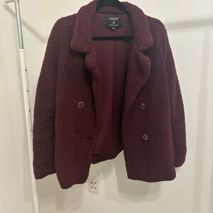 Ashley By 26 Burgundy Teddy Jacket